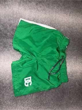 Dolce & Gabbana Green Athletic Swim Shorts with Logo